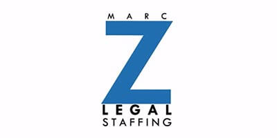 Marc Z Legal Large blue Z with words Marc above and Legal Staffing below